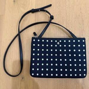 Lauren Ralph Lauren Navy and White Polka Dot Women's Bag